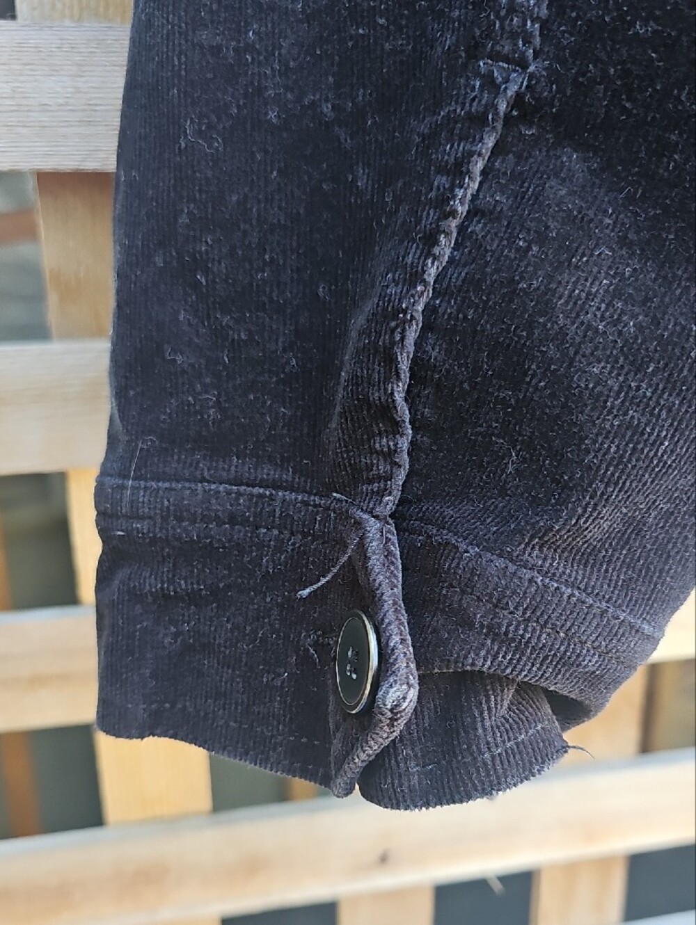 Black Corduroy Cotton Ginny Button-Up Jacket - Picture 3 of 10
